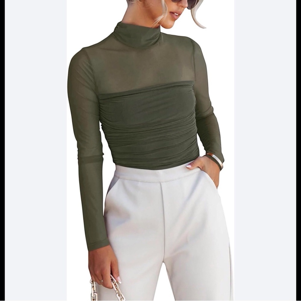 ReoRia Green Fitted Long Sleeve Bodysuit size 2XL NWT